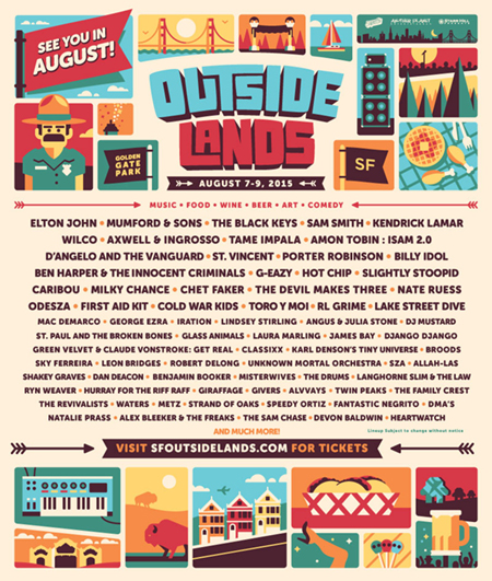 The Music Of Artists playing Outside Lands
